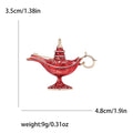 Enamel Genie Lamp Brooch in Five Metallic Colorways view 9