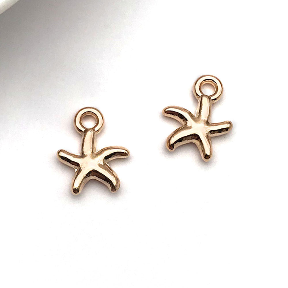 KC Gold Tone Zinc Alloy Starfish Mermaid Shell Dolphin Conch Charm Pendants for DIY Jewelry