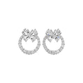 Silver Tone Crystal Butterfly Wreath Stud Earrings view 5