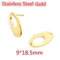 Geometric Stud Earring Components in Steel and Gold Tone view 6