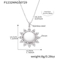 Sunburst and MOM Crystal Pendant Necklace in Two Tones view 8
