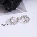 Gold and Silver Open Leaf Ring Small Stud Earrings view 3