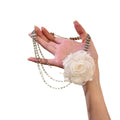 White Fabric Rose Layered Chain Statement Necklace view 5