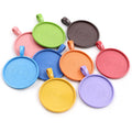 Colorful Round Cabochon Pendant Bases in Ten Options view 2