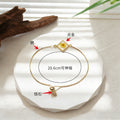 Geometric Pressed Flower Slider Bracelets with Gold Tone Chain view 4