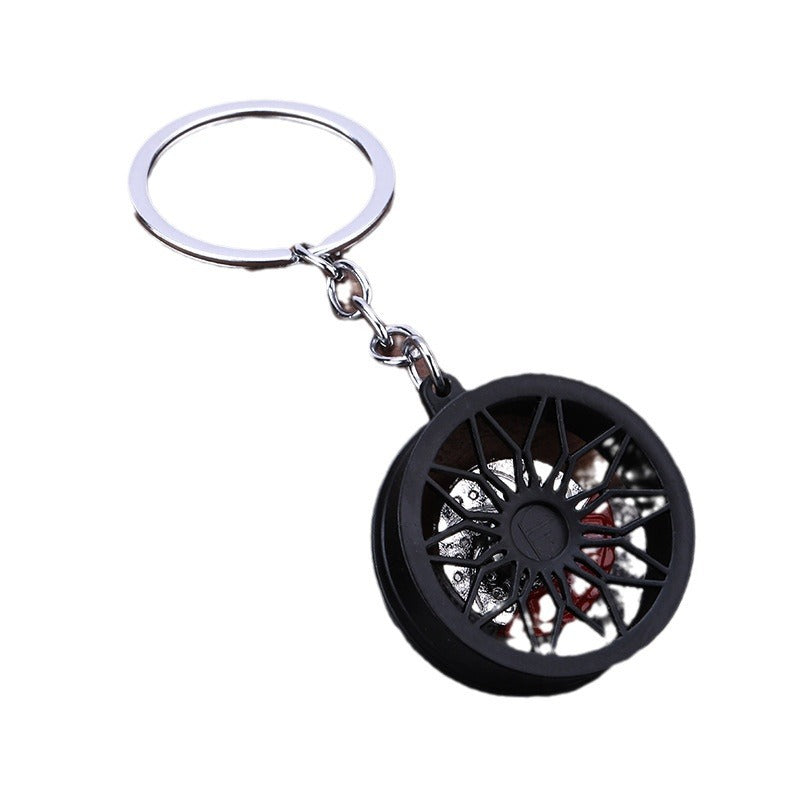 Brake Disc Wheel Hub Alloy Keychain Car Accessory Pendant