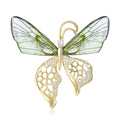 Translucent Wing Butterfly Brooch in Purple or Green view 2