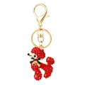 Rhinestone Poodle Keychain Metal Dog Bow Bag Charm view 5