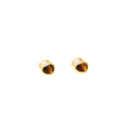 Brown Heart Tiger Eye Look Ornate Gold Hoop Earrings view 5