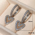 Two Tone Double Heart Hoop Dangle Earrings Polished Metal Jewelry view 5