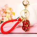 Jeweled Pixiu Braided Wrist Strap Keychains in Seven Pictured Colors view 2