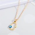 Gold Tone Blue Evil Eye Pendant Necklaces in Ten Symbolic Designs view 11