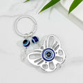Silver-Tone Evil Eye Print Elephant Heart Butterfly Keychain view 3