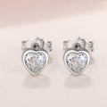 Silver Tone Heart Shape CZ Stud Earrings Multicolor Options view 6