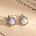 Gold and Silver Pearl Look Clear Halo Clip Earrings view 7