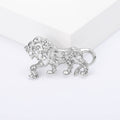 Crystal Tiger Brooch with Openwork Body in Silver or Gold Tone view 6