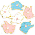 Enamel-Look Gold Silver Elephant Alloy Charms in 6 Styles view 5