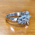 White Gold Marquise Flower Cluster Cubic Zirconia Finger Ring view 4