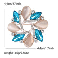 Rose Gold Cat Eye Crystal Floral Wreath Brooch Two Blues view 7