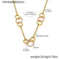 Gold Interlocked Circle Zircon Necklace Bracelet Stainless view 6