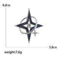 Geometric Four Point Star Brooch in Black and Gold view 5