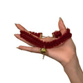 Red Crochet Bell Choker Necklace with Distinctive Textured Details view 5