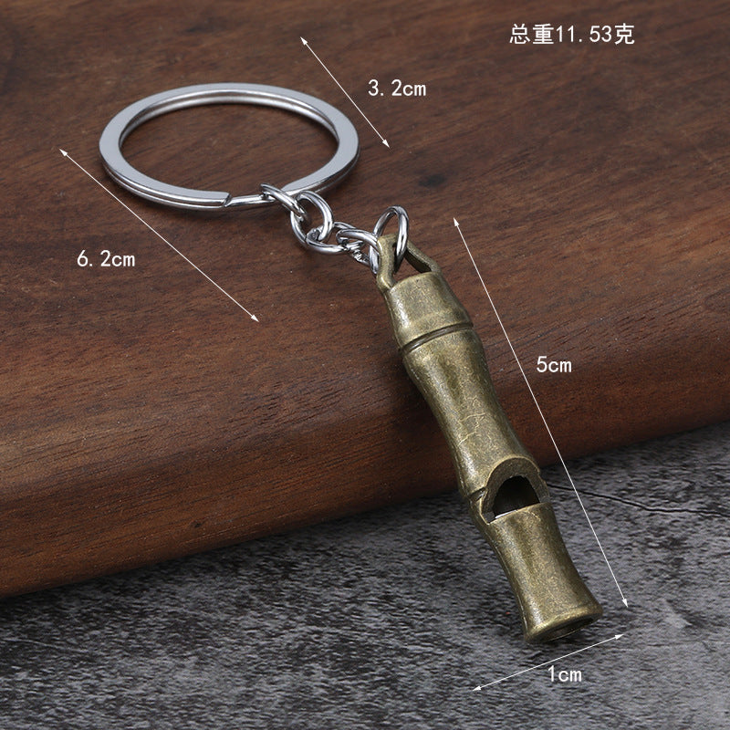 Alloy Survival Whistle Keychain Portable Outdoor Metal Pendant