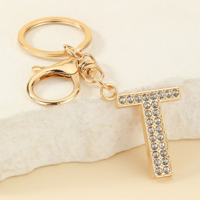 Fashion 26 Letter Metal Keychain Initial Bag Charm Personalized Accessory