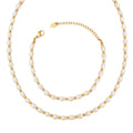 Gold Freshwater Pearl Bead Necklace Bracelet Two Styles view 5