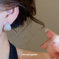 Pavé Crystal Teardrop Stud Earrings in Silver Tone view 3