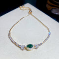 Gold Silver Oval Crystal Slider Tennis Bracelets 10 Styles view 10