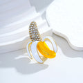 Yellow Gold Tone Banana Crystal Metal Brooch Pin for Jackets and Lapels view 5