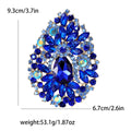 Large Teardrop Cluster Crystal Brooch Pin in Nine Colors view 11