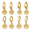 Crystal Tree of Life Drop Earrings in Four Gold Tone Designs view 5