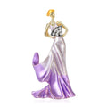 Dancing Lady Enamel Brooch in Detailed Metal and Crystal Design view 2
