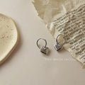 Silver Mini Huggie Hoop Smooth Heart Charm Drop Earrings view 4