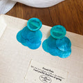 Blue And Red Translucent Disc Cluster Stud Earrings view 6