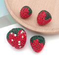 Four-Size Red Rhinestone Strawberry Clay Bead Collection view 4