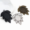 Maple Leaf Oval Pendant Tray Jewelry Making Components view 1