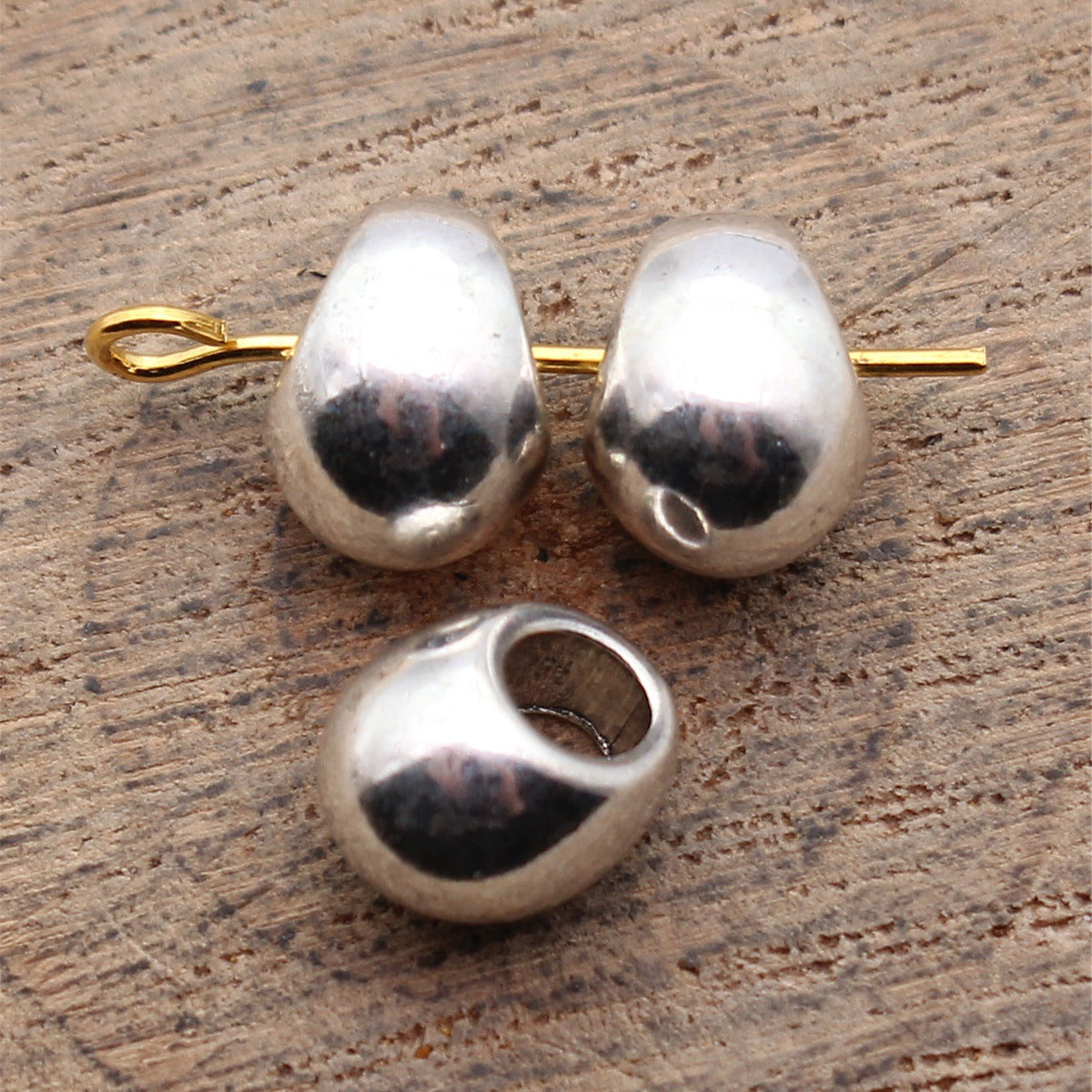 10x8.4x7.7mm/9.4x7.7x7.2mm Antique Silver Zinc Alloy Smooth Egg Shape Spacer Beads for Bracelet Jewelry Making