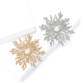 Textured Snowflake Coral Pearl Brooch Gold Silver Tone view 1
