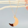 Resin and Wood Crescent Moon Pendant Necklaces in Five Colors view 7