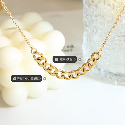Gold cuban center segment close-up with plating and length labels
