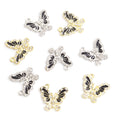 Black Enamel Crystal Butterfly Charms in Gold and Silver Tones view 5