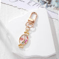 Pink Dried Flower Gold Frame Keychains 9 Shape Styles view 8