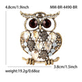 Jeweled Owl Brooch in Four Mixed Crystal Color Palettes view 8