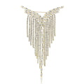 V Shaped Crystal Brooch With Graduated Long Fringe in Two Tones view 5