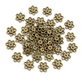 Tiny Daisy Flower Metal Charms in Antique Bronze Tone view 4
