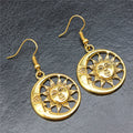 Sun and Moon Cutout Drop Earrings in Two Metal Finishes view 3