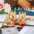 Jeweled Chinese Dragon Keychains in Forty One Color and Motif Options view 4
